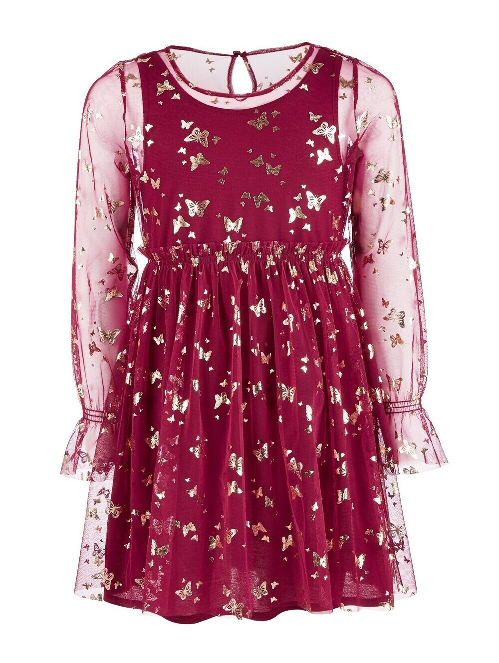 Epic Threads Big Kid Girls Butterfly Print Mesh Dress Size S
